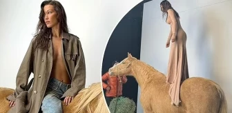 Ünlü model Bella Hadid'in at üzerindeki pozlarına tepki