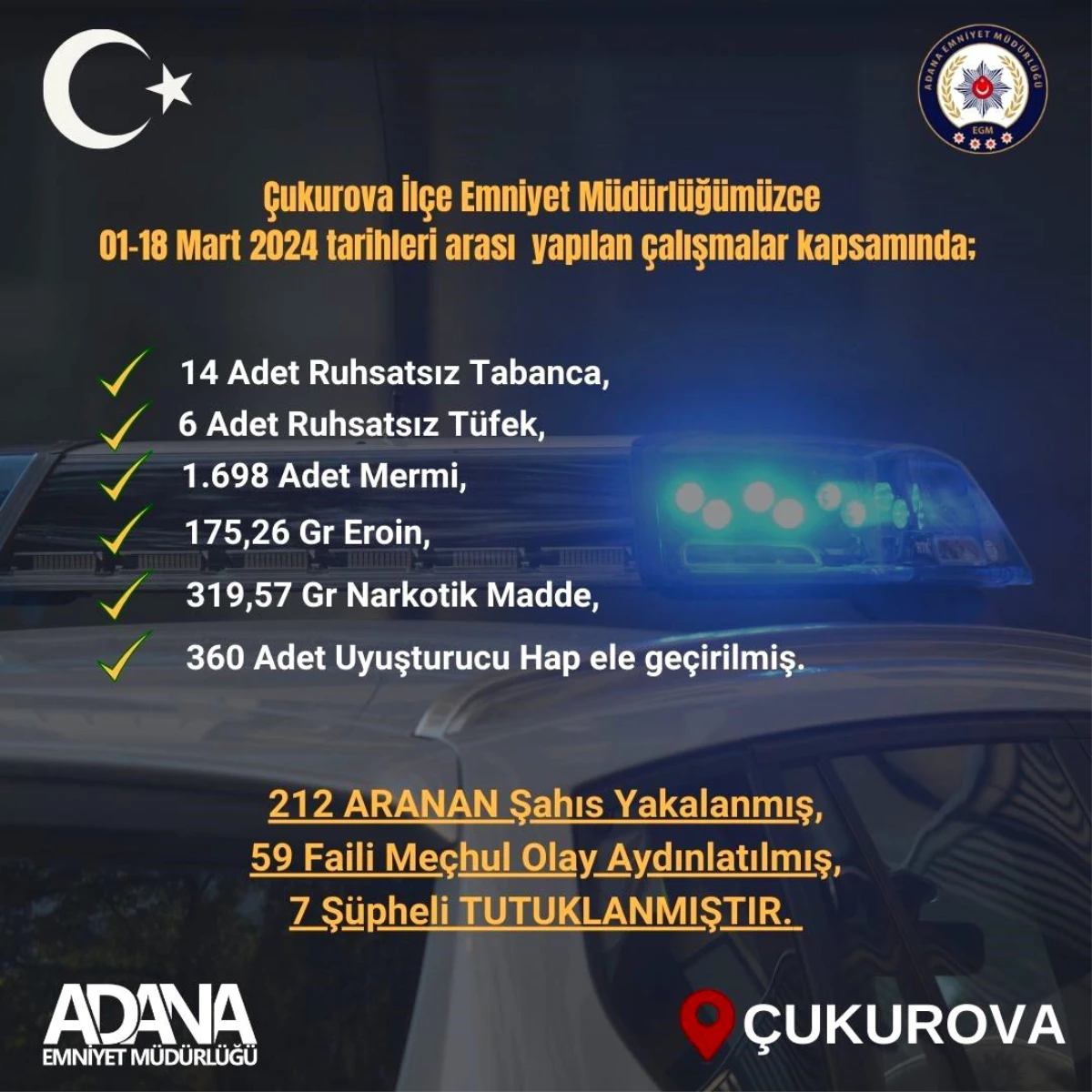 Adana\'da 20 Ruhsatsız Silah Ele Geçirildi