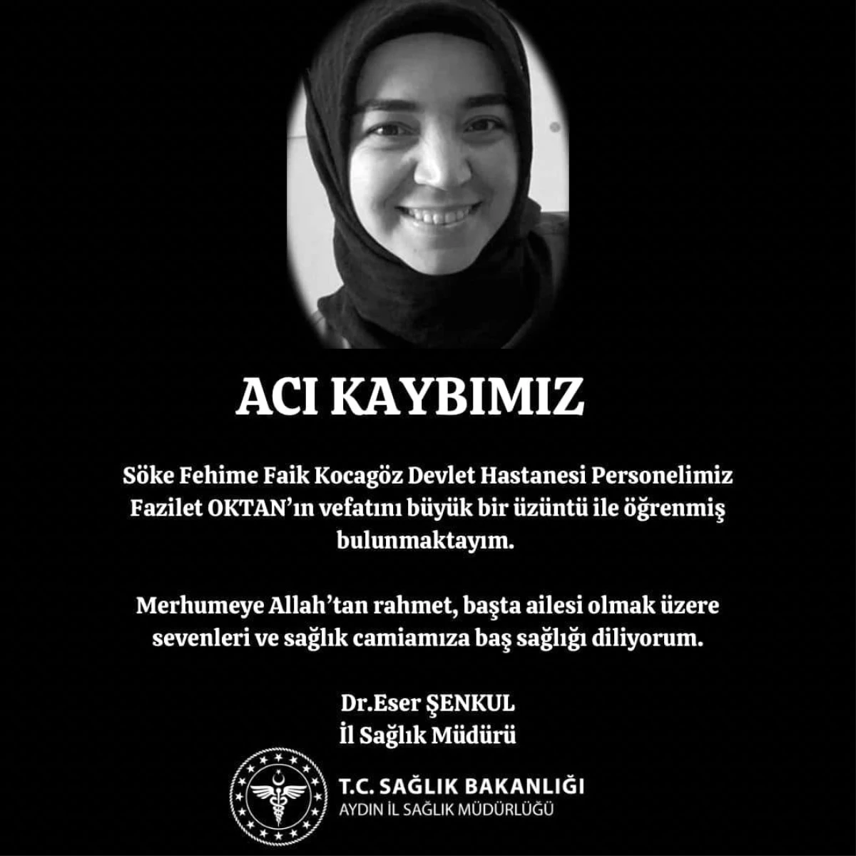Aydın Söke Fehime Faik Kocagöz Devlet Hastanesi\'nde Hemşire Hayatını Kaybetti