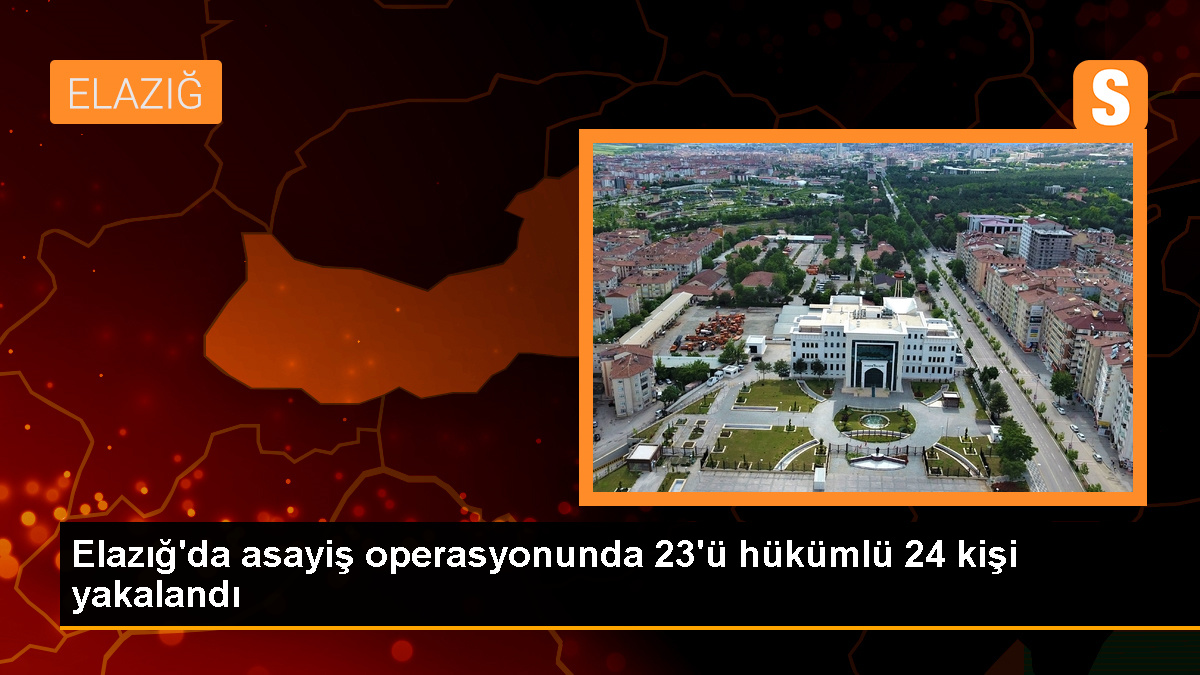 Elazığ\'da düzenlenen operasyonda 23 hükümlü ve 24 kişi yakalandı