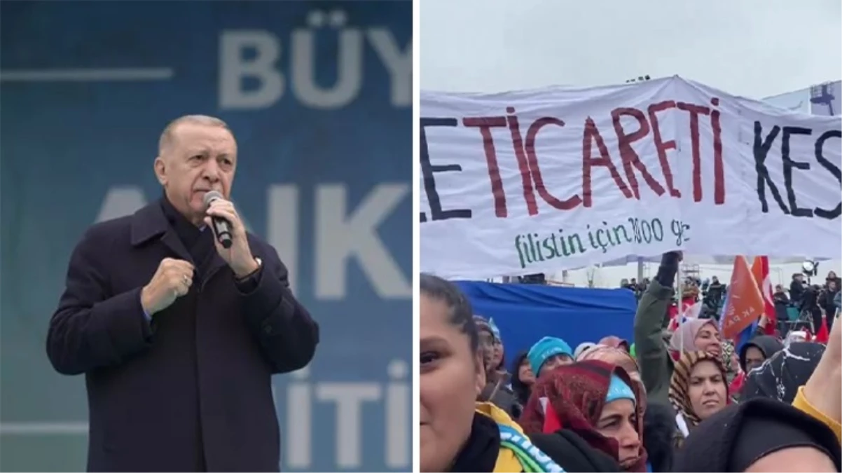 Cumhurbaşkanı Erdoğan\'ın katıldığı Ankara Mitinginde pankart açanlar gözaltına alınmadı