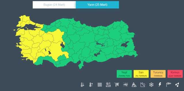 Meteoroloji'den stanbul ve Ankara dahil 23 ile sar kodlu uyar