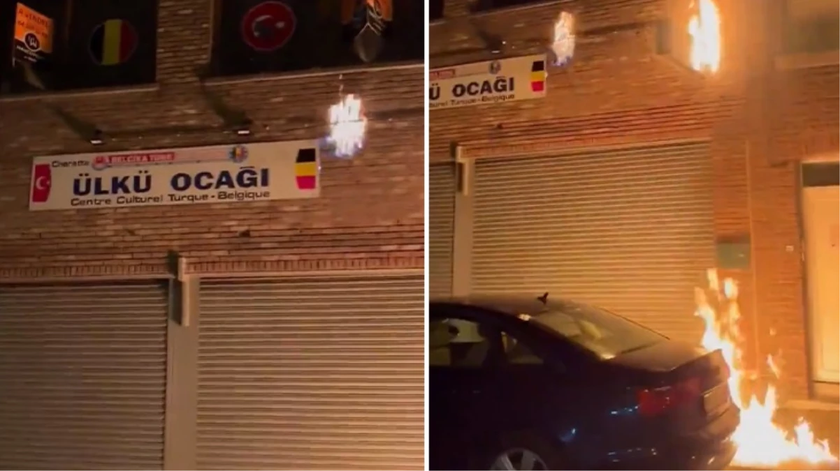 Belçika'da PKK destekçileri Ülkü Ocağı binasına molotoflarla saldırdı