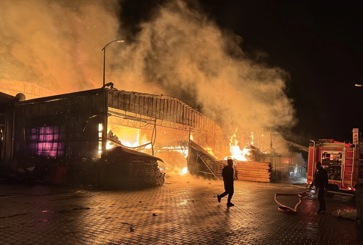 Sinop\'ta Sanayi Sitesinde Yangın: İş Yeri ve Depo Kullanılamaz Hale Geldi