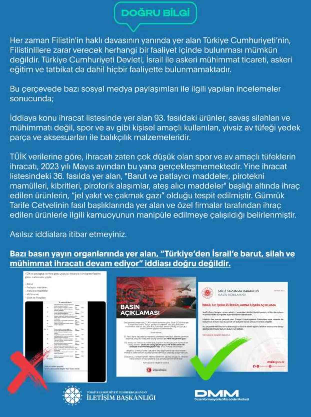 Ticaret Bakanlığı ve MSB'den 'İsrail ile silah ticareti yapıldığı' iddialarına ilişkin peş peşe açıklamalar