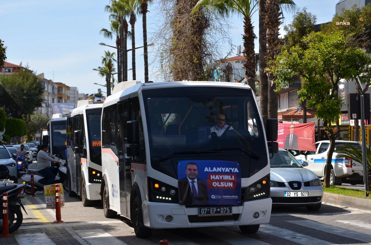 Antalya Büyükşehir Belediyesi, Alanya\'da toplu taşıma araçlarıyla hizmet vermeye başladı