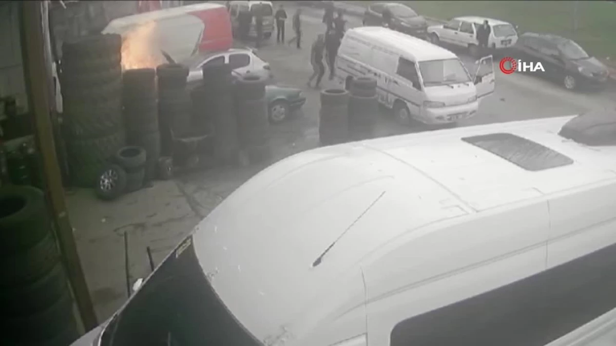 Gaziantep\'te otomobile ait LPG tüpünün patlama anı ortaya çıktı