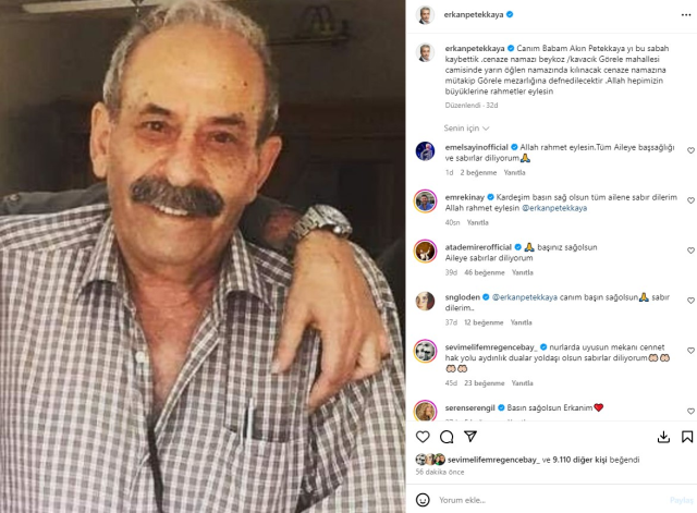 Oyuncu Erkan Petekkaya'nın babası hayatını kaybetti - Son Dakika