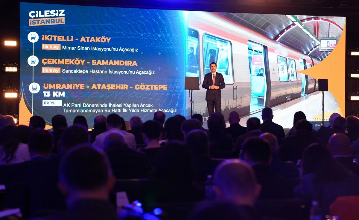 Murat Kurum: İstanbul\'da raylı sistem uzunluğunu 40,6 km uzatarak 4 yeni hattı hizmete alacağız