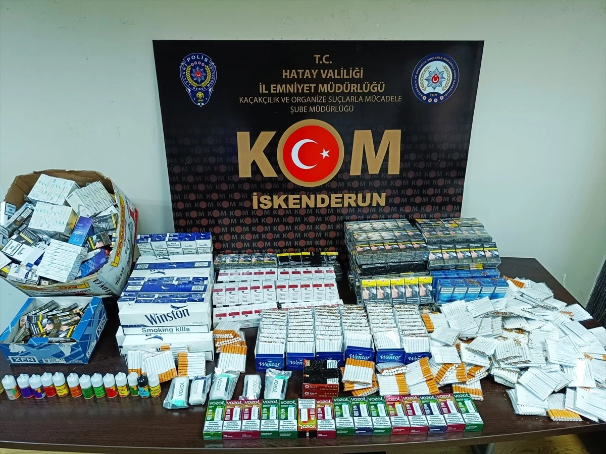 İskenderun\'da kaçak sigara ve elektronik sigara operasyonu: 1250 paket sigara ele geçirildi, 1 şüpheli gözaltına alındı