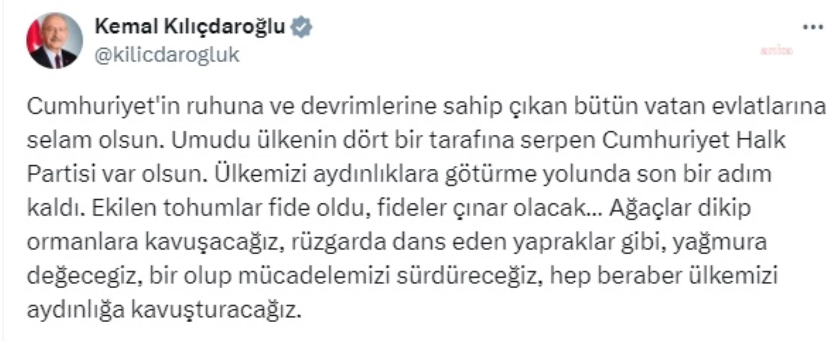 Kılıçdaroğlu: Cumhuriyet Halk Partisi umudu serpiyor