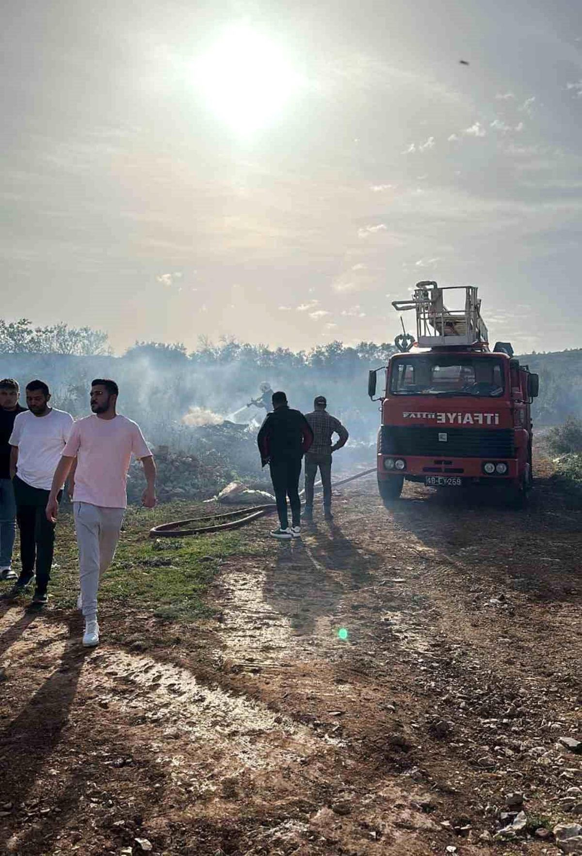 Muğla\'da makilik alanda çıkan yangın itfaiye ekipleri tarafından söndürüldü