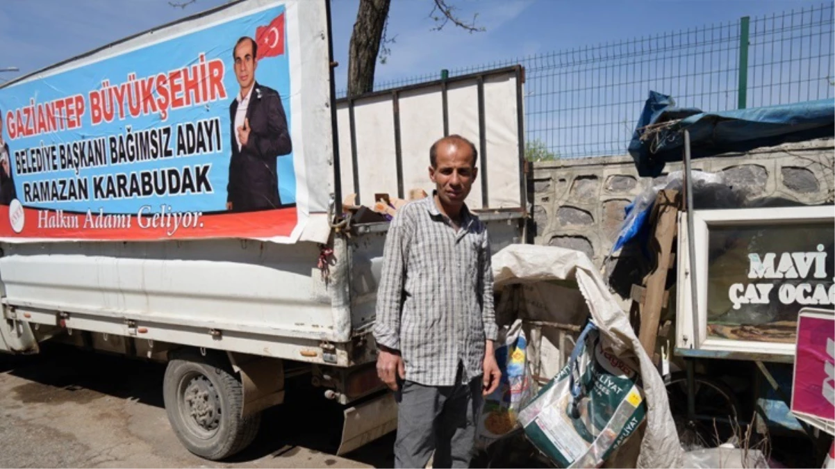 Gaziantep\'te kağıt toplayıcısı bağımsız aday, yerel seçimlerde 10. oldu