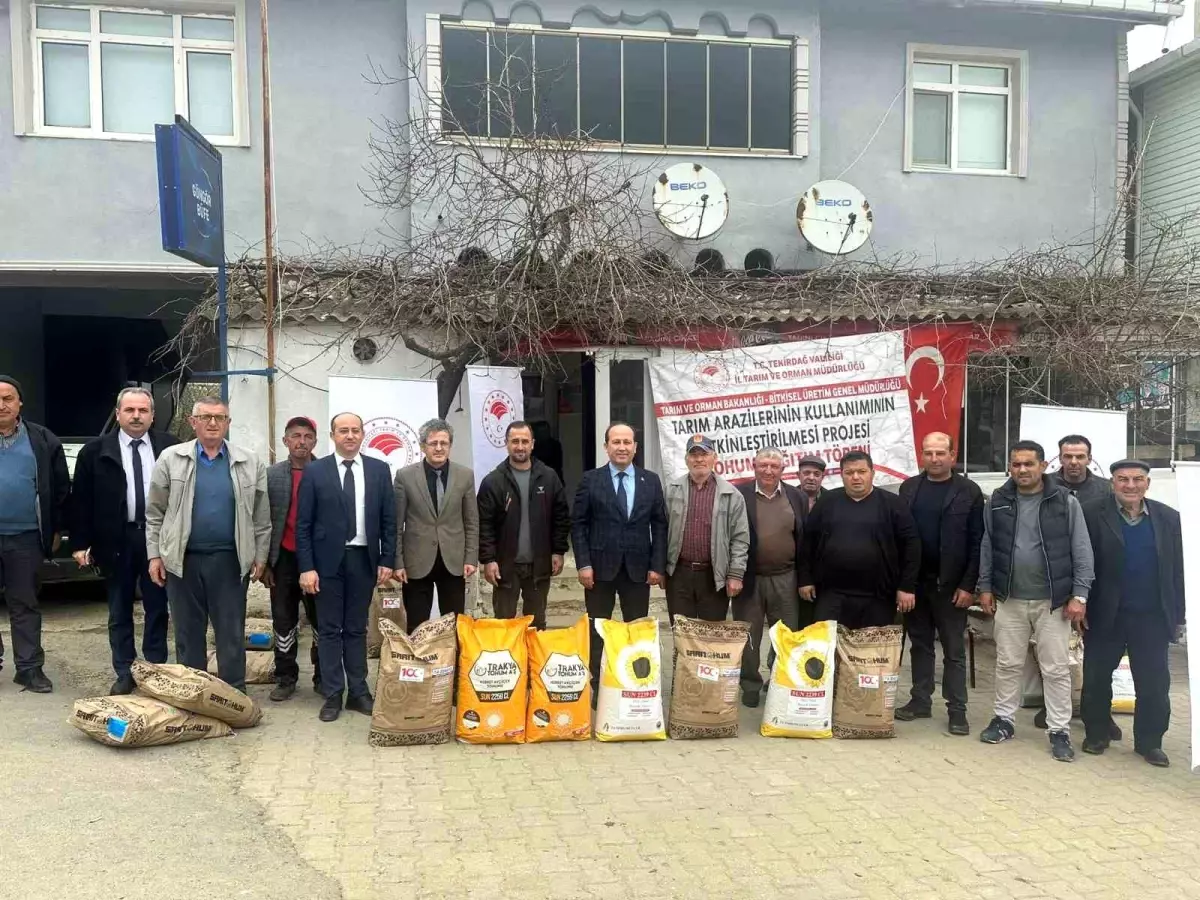 Malkara\'da yerli ve milli ayçiçeği tohum dağıtım töreni yapıldı