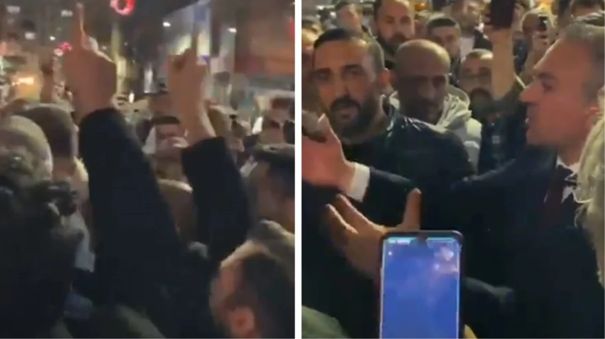 Sivas\'ta seçimi kazanan BBP\'li Adem Uzun, tekbir getirerek gösteri yapan partilileri susturdu