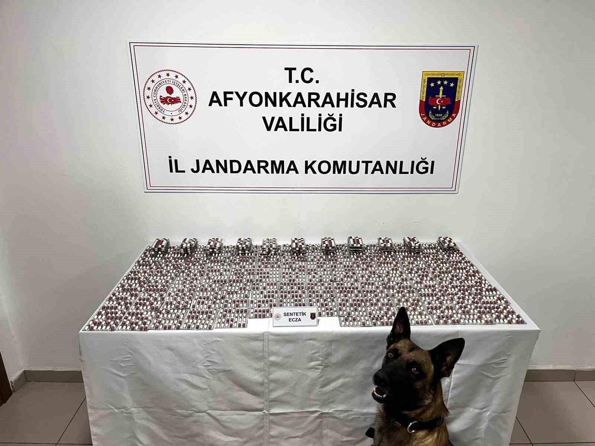 Afyonkarahisar\'da jandarma operasyonunda 2 bin 803 adet uyuşturucu hap ele geçirildi