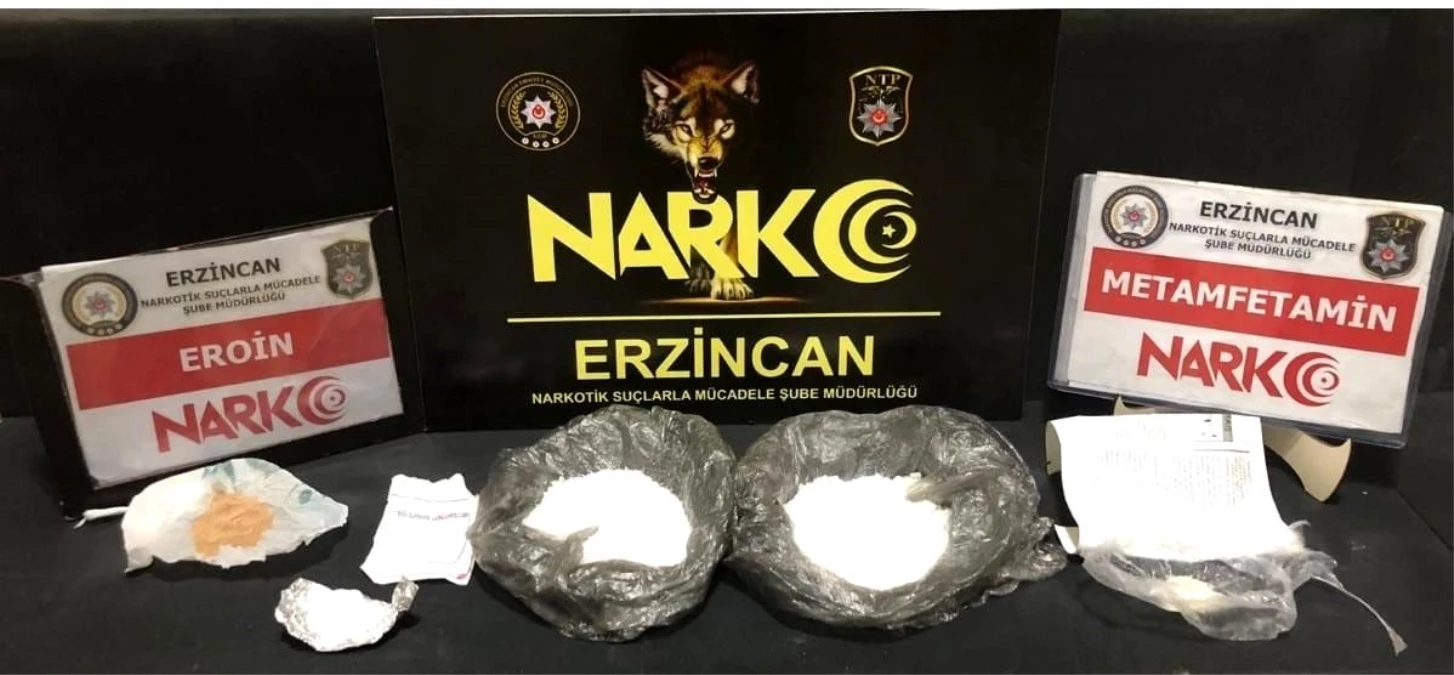 Erzincan\'da 3,70 gram eroin ve 160,75 gram metanfetamin ele geçirildi, 1 kişi tutuklandı