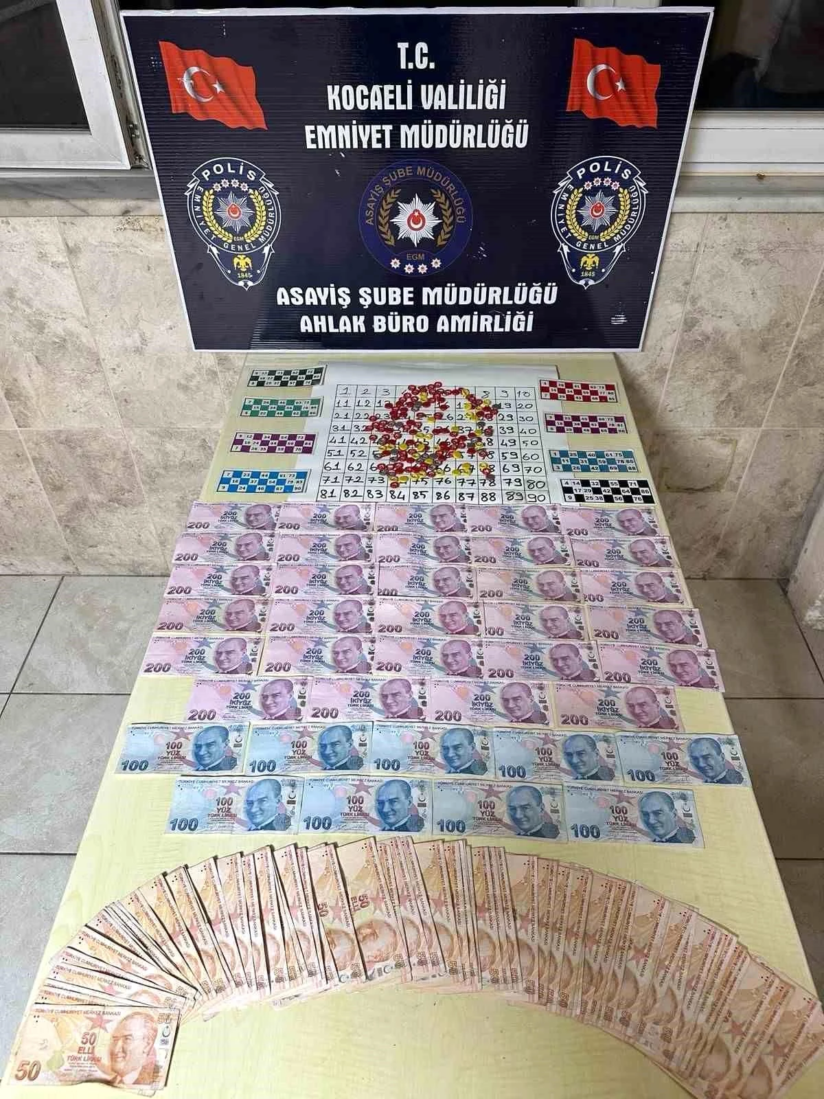 Kocaeli'de kumar oynayanlara 38 bin 500 TL para cezası