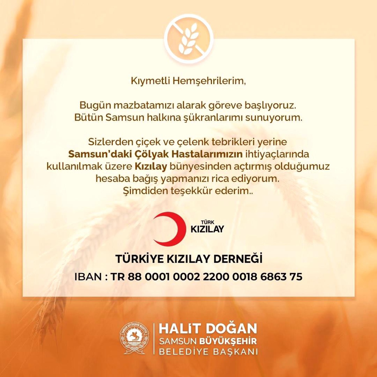 Halit Doğan, Samsun\'da çölyak hastaları için bağış çağrısı yaptı