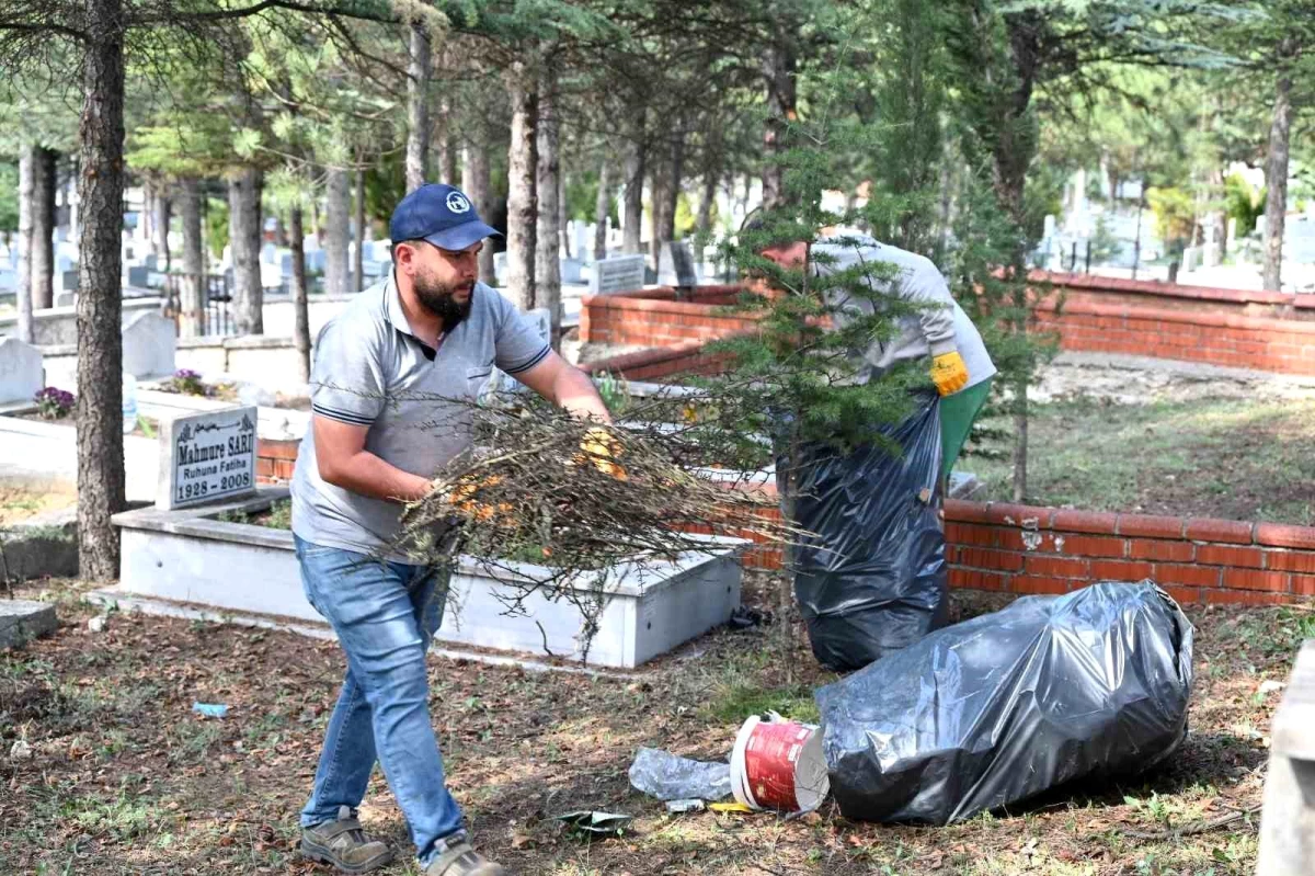 Bozüyük Belediyesi Mezarlıkta Çalışmalar Yaptı