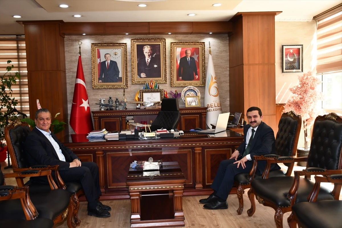 Belen Kaymakamı Yılmaz, Belediye Başkanı Gül\'e hayırlı olsun ziyaretinde bulundu