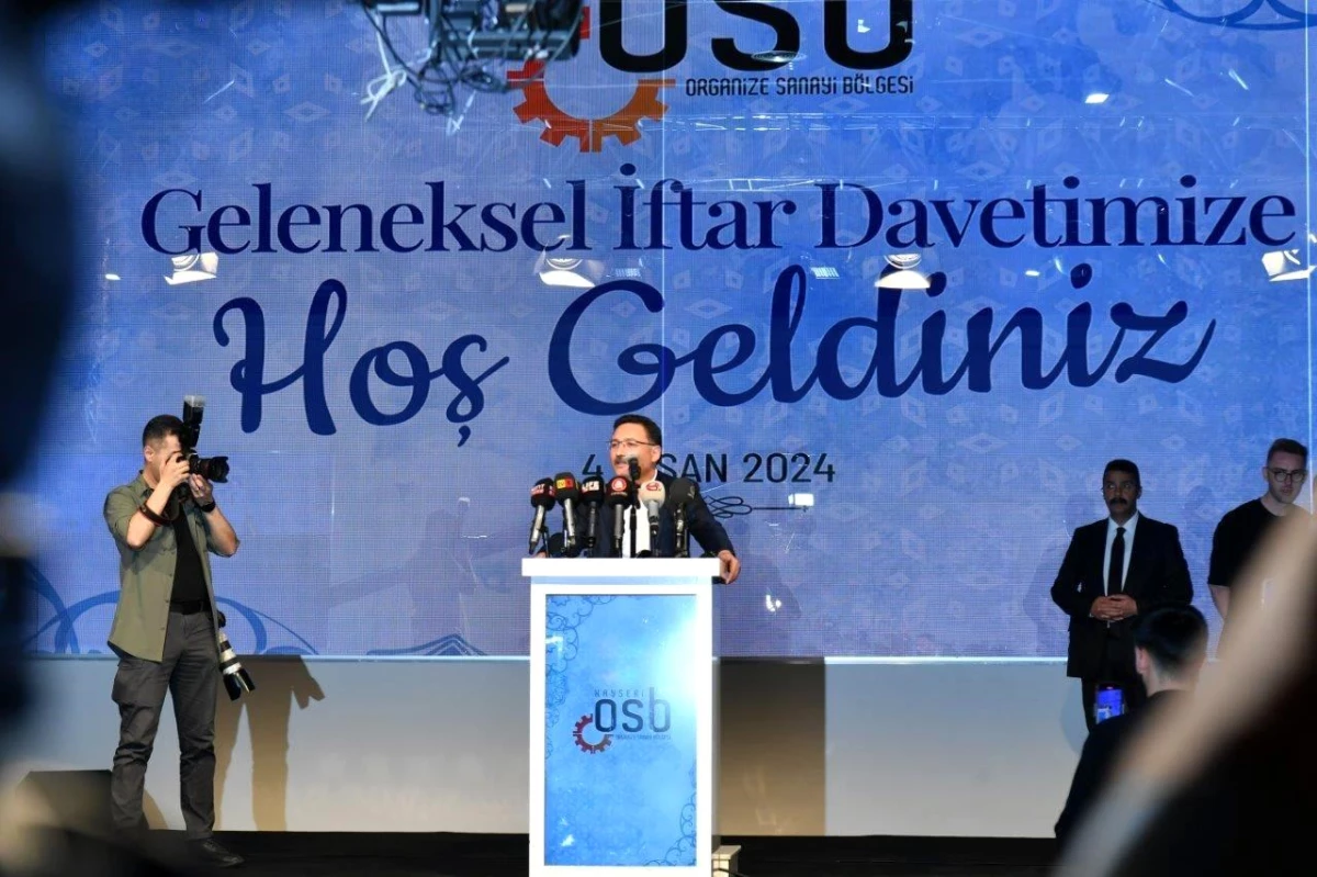 Kayseri OSB Başkanı Mehmet Yalçın, iftar programında konuştu
