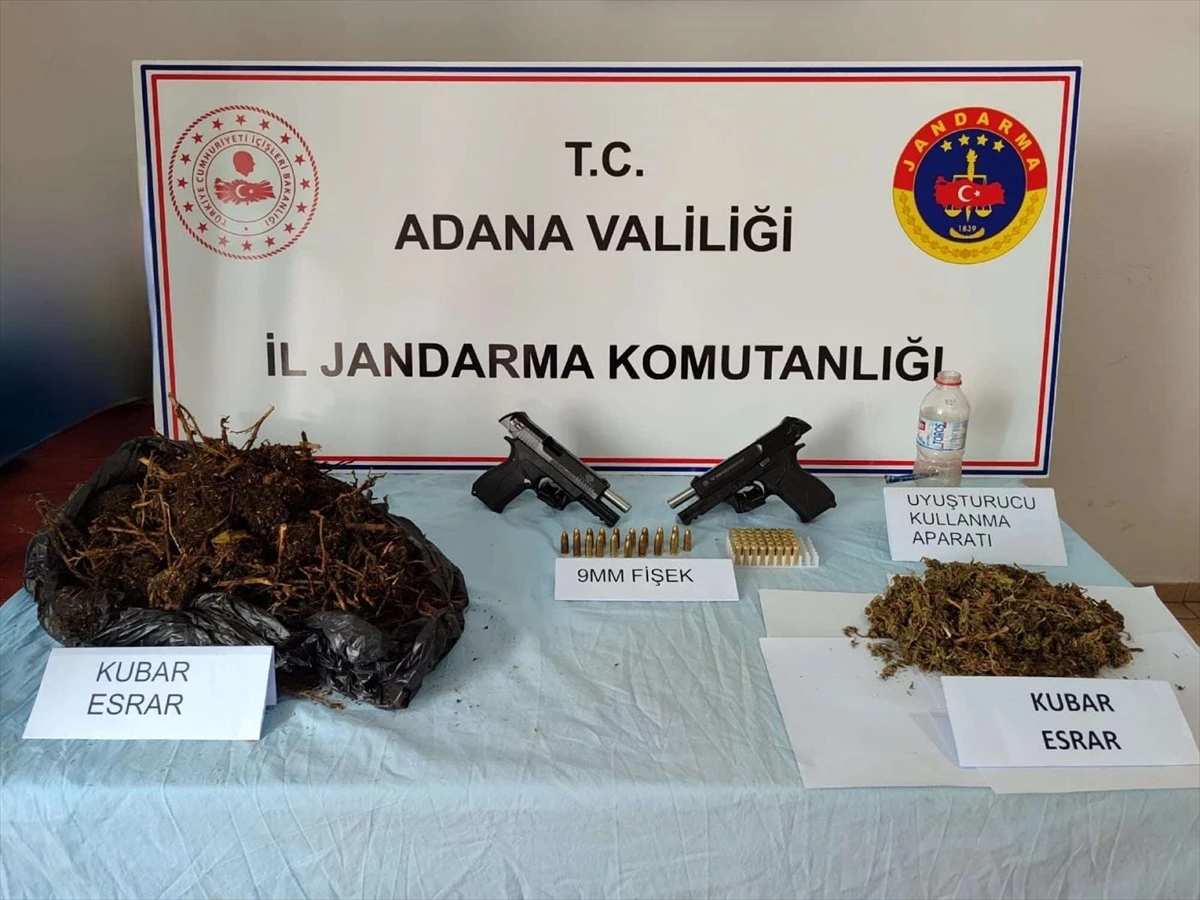 Adana\'da 2 kilo 600 gram esrar ve 2 tabanca ele geçirildi, 1 şüpheli gözaltına alındı