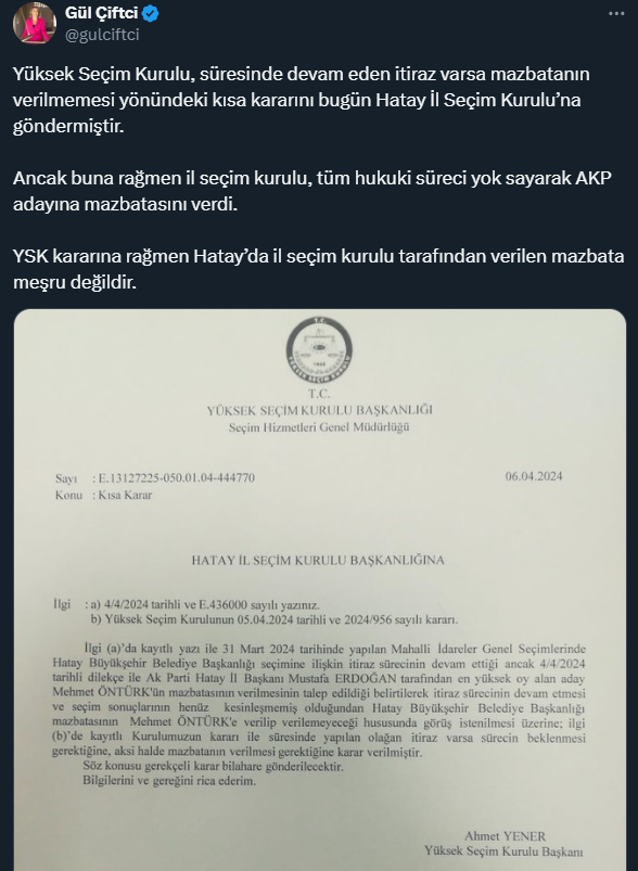 AK Parti ile CHP arasında Hatay krizi! YSK'dan son söz gelmeden mazbata Mehmet Öntürk'e verildi