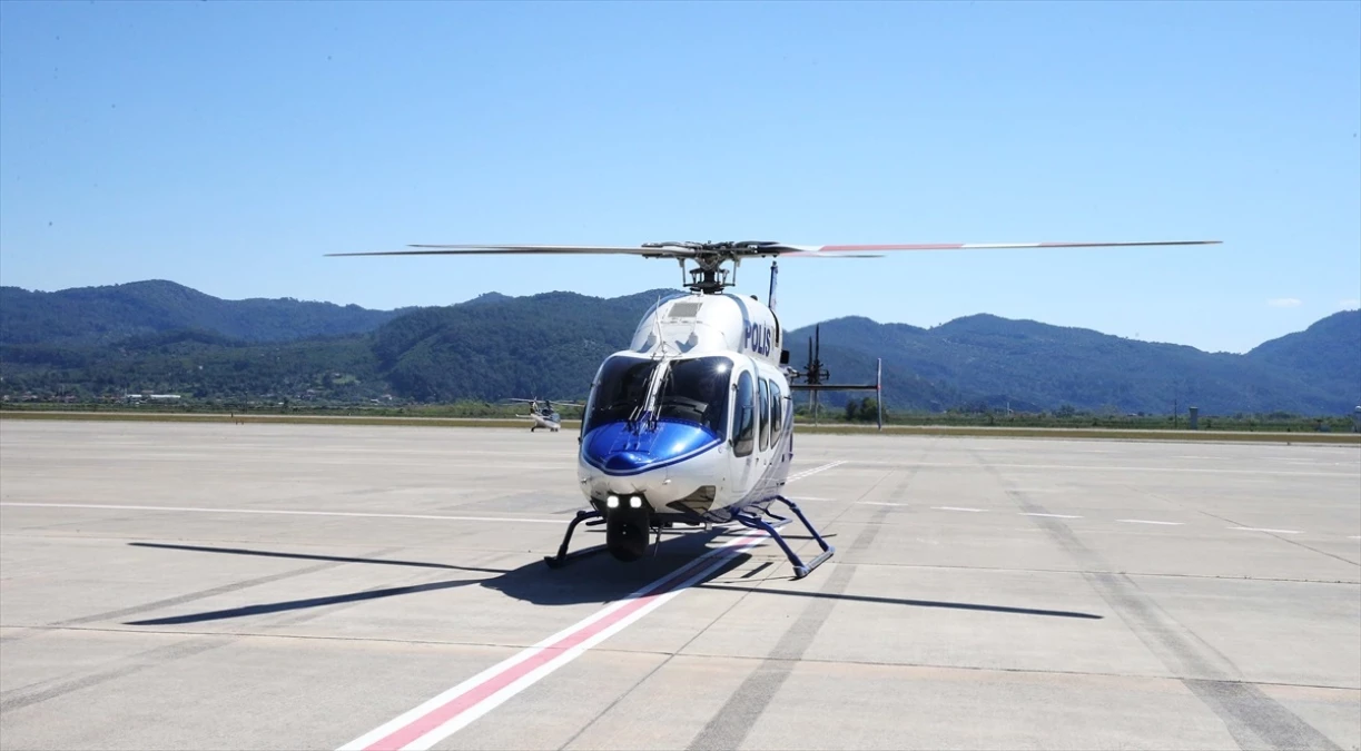 Emniyet Helikopteri Muğla ve Turistik İlçelerinde Trafik Denetimi Yaptı