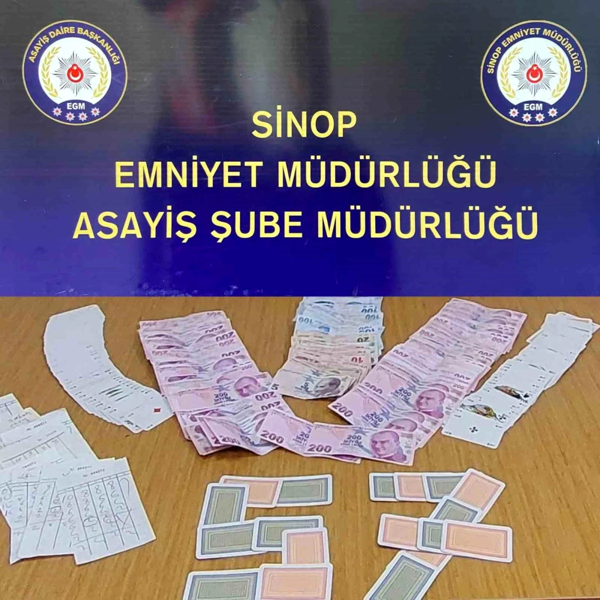 Sinop\'ta yapılan kumar operasyonunda 13 kişiye 126 bin 383 TL para cezası uygulandı