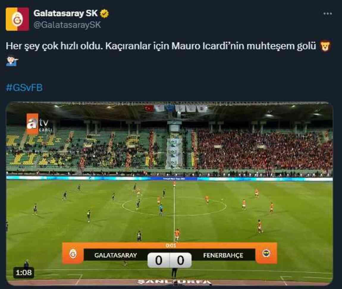 Admin yine formunda! Galatasaray'dan maç sonrası Fenerbahçe'yi çıldırtacak paylaşımlar Admin yine formunda! Galatasaray'dan maç sonrası Fenerbahçe'yi çıldırtacak paylaşımlar