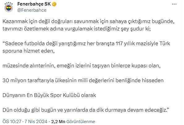 Fenerbahçe Turkcell Süper Kupa maçı sonrası açıklama yaptı Fenerbahçe Turkcell Süper Kupa maçı sonrası açıklama yaptı