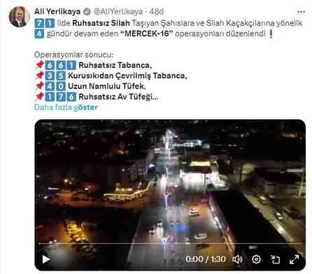 71 ilde 'Mercek-16' operasyonu: 912 ruhsatsız silah ele geçirildi, 959 şüpheliye işlem yapıldı
