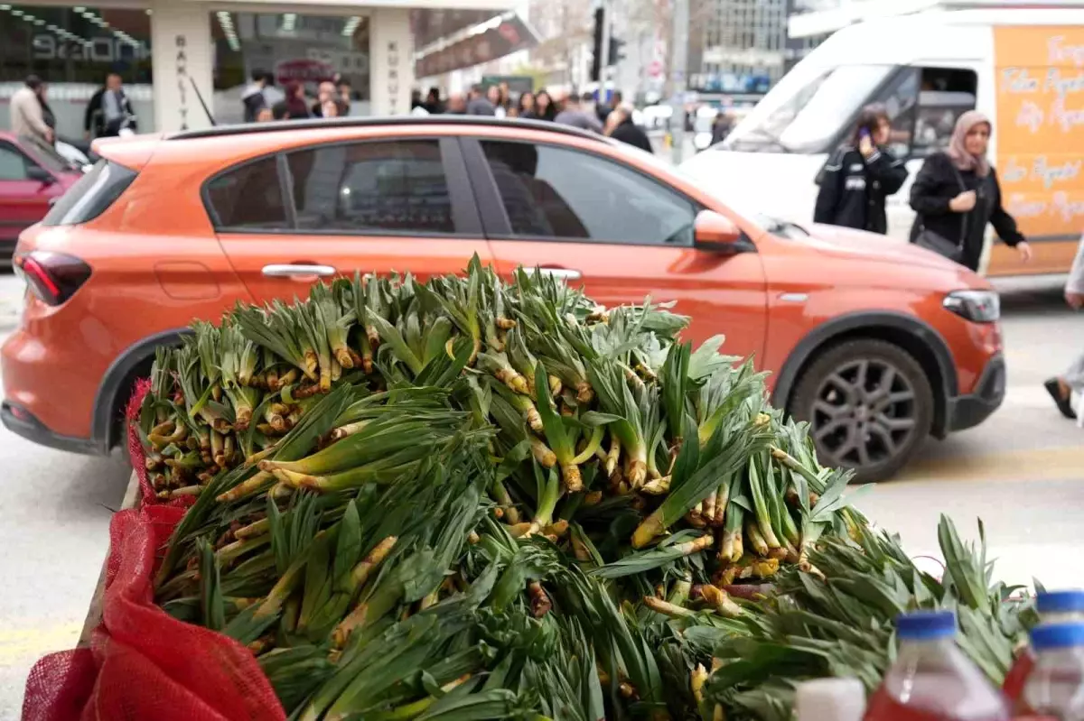 Lezzet ve şifa deposu çiriş otu Erzincan\'da tezgahlarda yerini aldı