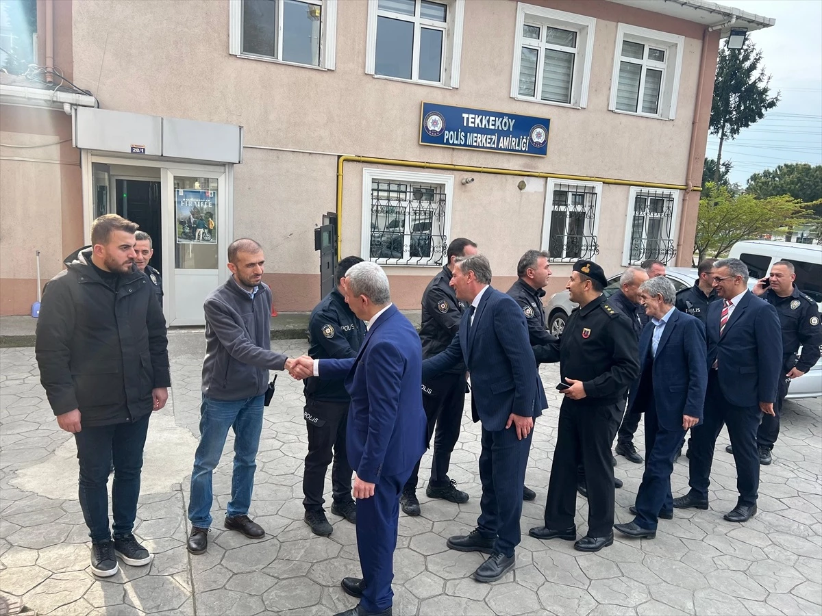 Tekkeköy Kaymakamı ve Belediye Başkanı Polis Teşkilatını Ziyaret Etti