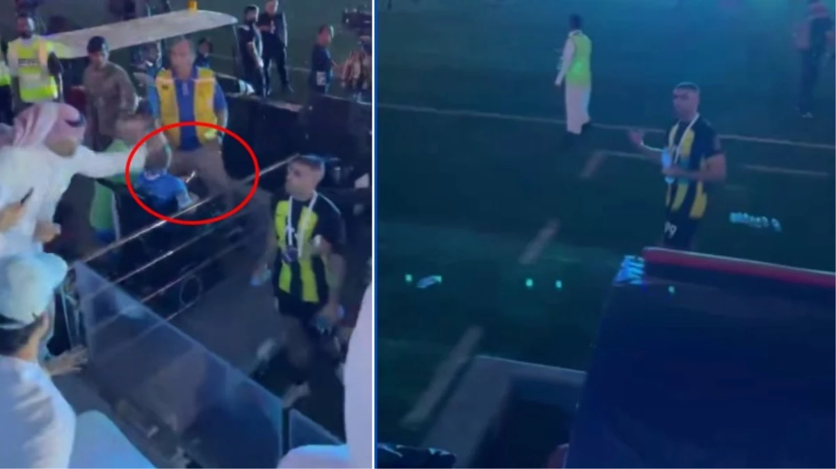 Süper Kupa finalinde skandal! Taraftar Al Ittihad\'ın futbolcusu Abdürrezzak Hamdallah\'ı kırbaçladı