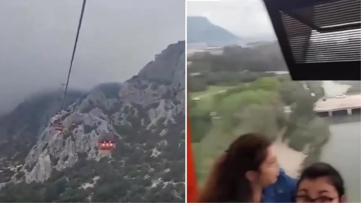 Antalya\'da panik anları! Teleferikte mahsur kalan şahıs o anları paylaştı