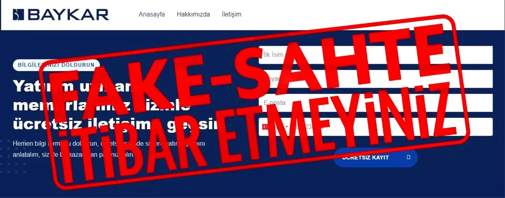 Baykar, Yatırım Dolandırıcılığına Karşı Uyarıyor