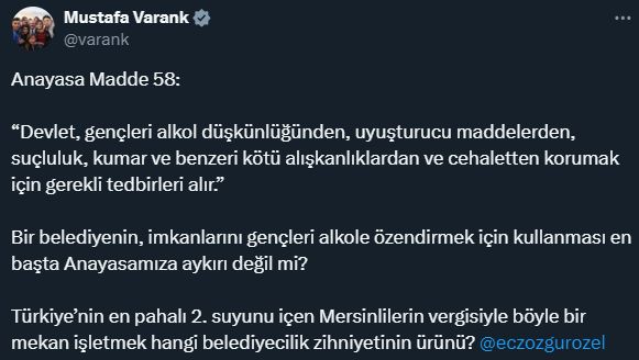 CHP'li belediye sahilde alkollü mekan açtı, AK Partili Varank tepki gösterdi: Anayasamıza aykırı değil mi?