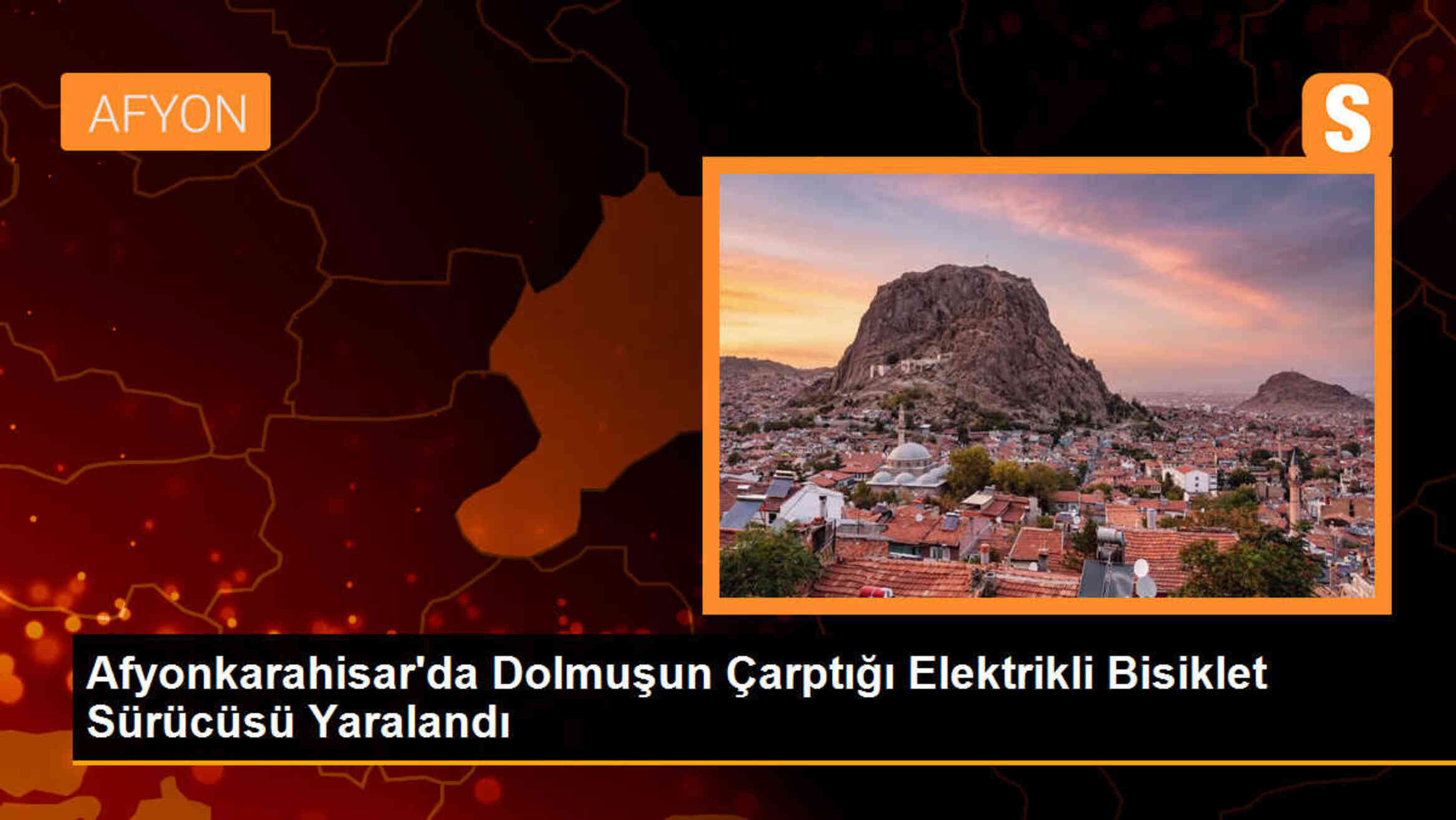 Afyonkarahisar\'da dolmuşun çarptığı elektrikli bisiklet sürücüsü yaralandı
