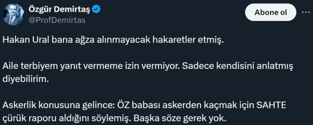 İran-İsrail savaşını yorumlayan Hakan Ural, kendisini eleştiren Özgür Demirtaş'a verdi veriştirdi, ünlü ekonomistten yanıt gecikmedi