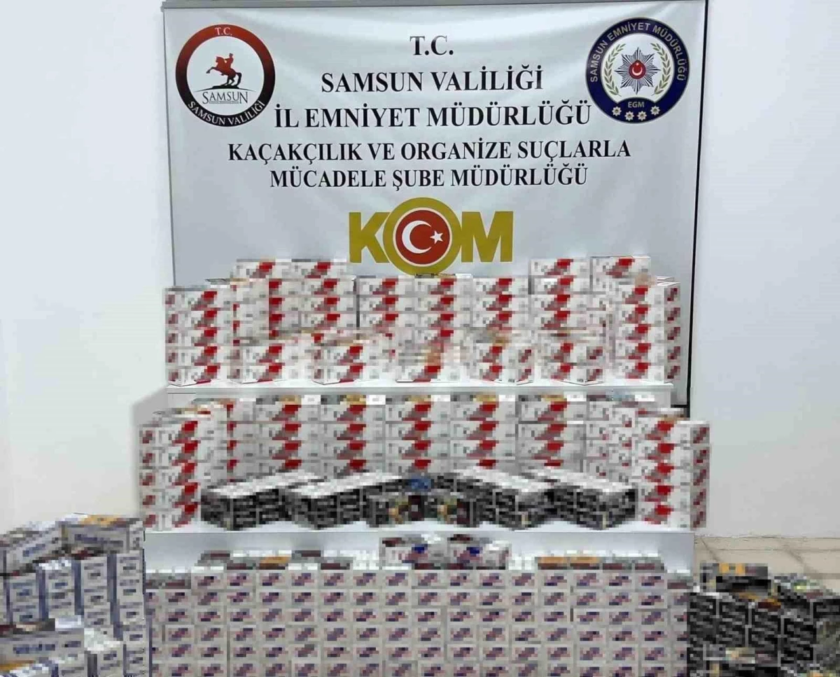 Samsun\'da 77 bin 600 adet sahte bandrollü boş makaron ele geçirildi