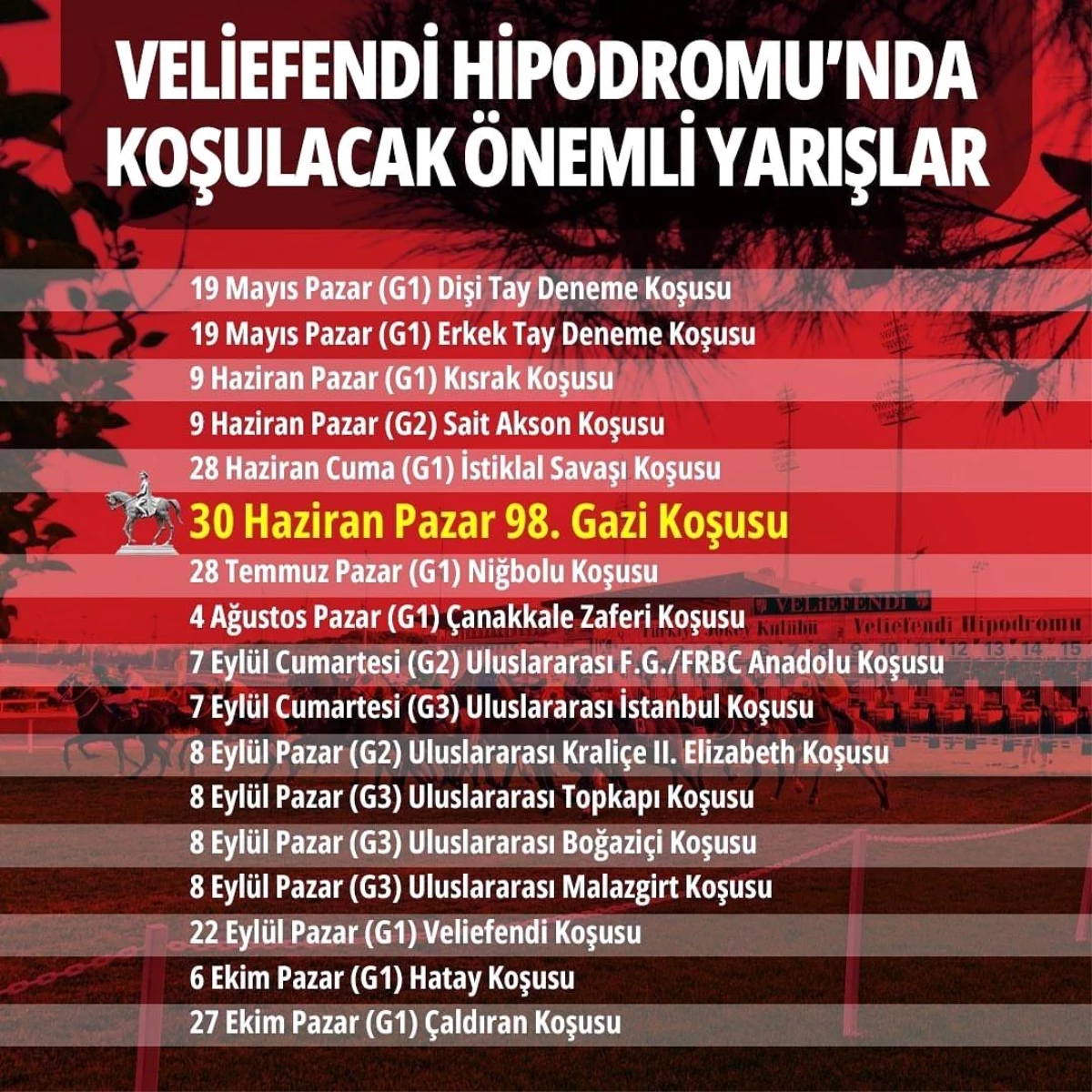 İstanbul Veliefendi Hipodromu\'nda Şampiyonların Belli Olacağı Yarış Şöleni Başlıyor