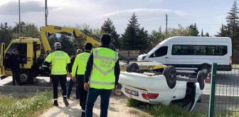 Burdur-Isparta Karayolunda Kontrolden Çıkan Otomobil Takla Attı, 1 Yaralı