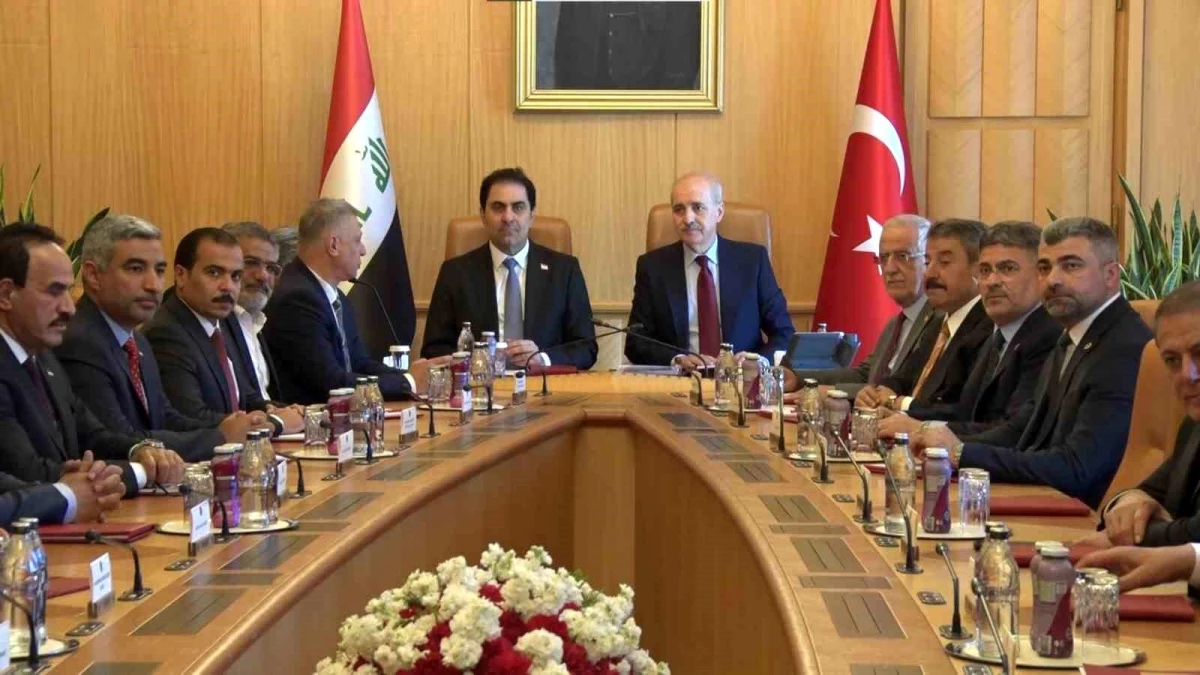 TBMM Başkanı Numan Kurtulmuş, Irak Cumhuriyeti Temsilciler Meclisi Başkanvekili Muhsin Ali Ekber El Mendelavi\'yi kabul etti