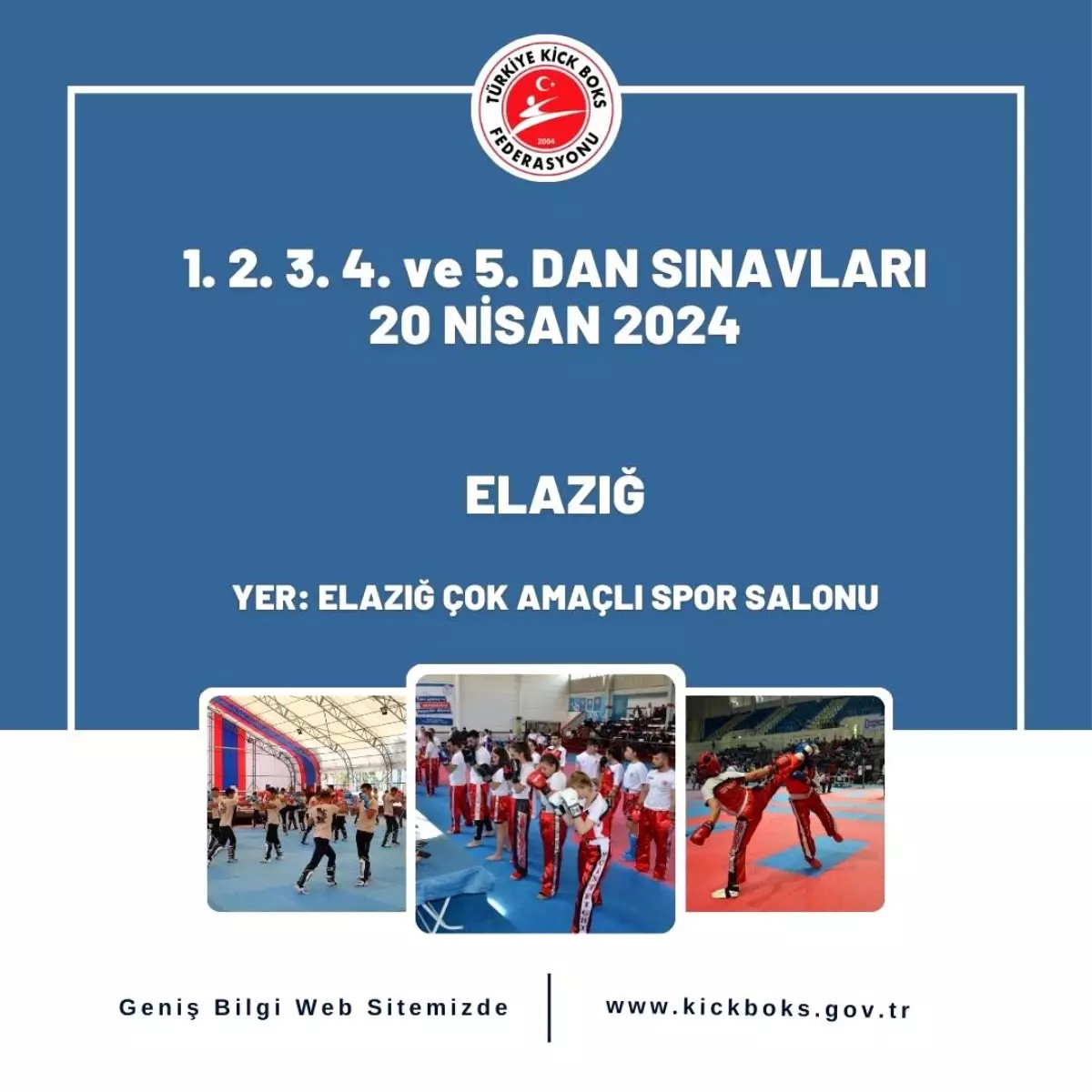 Türkiye Kick Boks Federasyonu siyah kuşak dan sınavları Elazığ\'da yapılacak