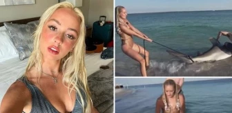 Model Natalie Reynolds, köpekbalığına kötü muamele suçlamasıyla eleştirildi
