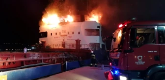 Ünye Limanı'nda çıkan yangın söndürüldü, 1 kişi dumandan etkilendi