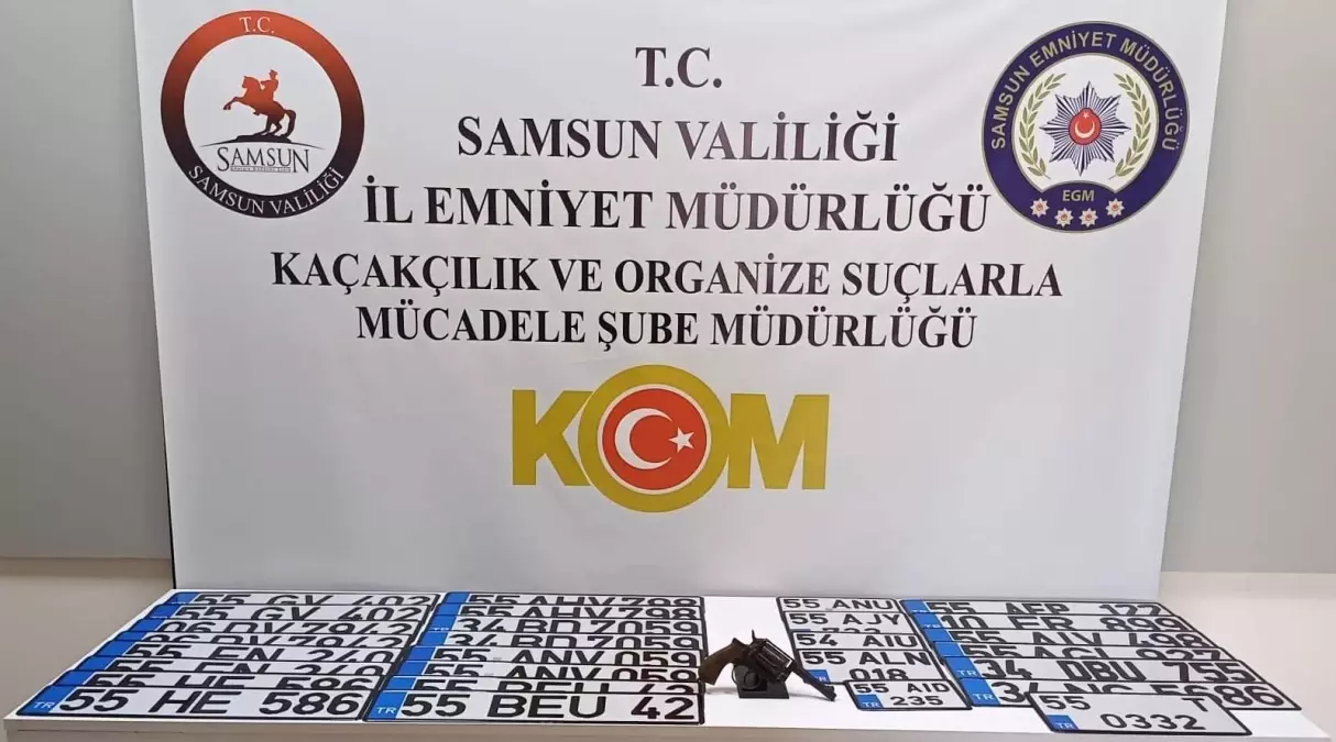 Samsun\'da 20 araca ait 28 adet sahte plaka ele geçirildi, bir kişi yakalandı