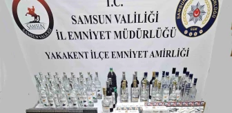 Samsun'un Yakakent ilçesinde kaçak içki ve sigara ele geçirildi